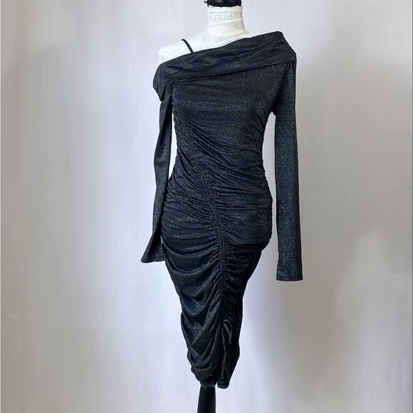 Jonathan Simkhai Standard Sabine Ruched Metallic Body-Con Dress size S - Picture 9 of 12
